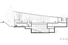 an architectural drawing of a building with multiple levels and various sections that are connected to each other