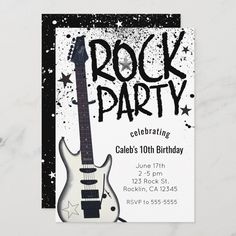 an image of a rock birthday party card