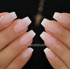 Everyday Nails, Fresh Nails, Faded Nails, Natural Acrylic Nails, Unghie Sfumate, French Manicure Designs, Dermal Piercing, Ombre Nail Designs, Classy Acrylic Nails