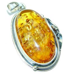 Handmade Unique 925 Sterling Silver pendant with unique one of a kind Amber,  12.50 grams of marvelous handcrafted jewelry design. Only one piece availble ready to ship! It's unique worldwide pendant - simply piece of art in world of fine jewelry. Golden Baltic Amber  .925 Sterling Silver handmade Pendant  PENDANT DETAILS: Weight: 12.50g; Material: Sterling Silver; Main stone: Amber; Dimension: 2 inch; Inner Bail Diameter: 1/4 inch; Stamp / Mark: 925; Condition: New; Main color: brown; Shape: ab Luxury Baltic Amber Necklace, Unique Silver Jewelry, Jewelry Online Store, Handmade Pendant, Online Jewelry Store, Fine Jewellery Necklace, Baltic Amber, Handmade Pendants, Handmade Silver