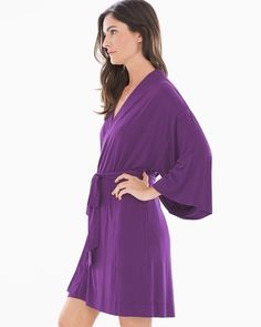 Why you’ll love it: Designed to match our sleepwear, this short robe adds a layer of comfort and fashion to your loungewear. Details Long sleeves. Pockets at sides. Attached belt. 38" length. 93% rayon, 7% spandex. Machine wash. Imported. Online Exclusive. Belted Wrap Kimono For Loungewear, Long Sleeve Belted Kimono For Loungewear, Belted Long Sleeve Kimono For Loungewear, Casual Long Sleeve Belted Kimono, Spring Lounging Wrap Sleepwear, Tie Waist Kimono For Loungewear, Summer Lounge Robe With Tie Waist, Spring Relaxation Robe With Tie Waist, Summer Loungewear Robe With Tie Waist