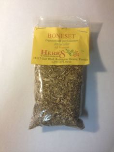 a bag of herbs sitting on top of a table