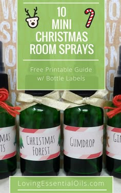 10 Mini Christmas Room Sprays - Free Essential Oil Recipe Guide Aromatherapy Recipes, Essential Oils Gifts, Room Sprays, Essential Oil Diffuser Blends