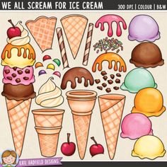 an ice cream clipart set