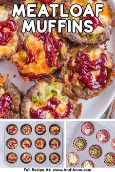 meatloaf muffins with cranberry sauce and cheese