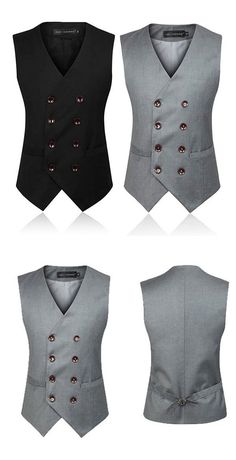 Business Formal Double Breasted Suit Vest / British Style Waistcoats for Men Nehru Jacket For Men Formal, Men Vest Outfits, Nehru Jacket For Men, Blazer Outfits Men, Nigerian Men Fashion, Formal Men Outfit, Mens Kurta Designs