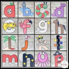 the letters are made up of different types of animals and birds, with one letter missing