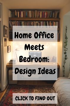 a bed room with a neatly made bed next to a book shelf filled with books