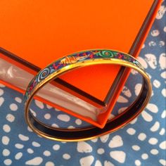 Gorgeous Gently Used Good Conditions Authentic Hermes Bangle Gold Plated Comes With Box Hermes Paris Pictorial Firm Price Hermes Bangle, Hermes Jewelry, Enamel Bangle, Hermes Paris, Gold Bangles, Gold Plate, Bangles, Plating, Women Jewelry