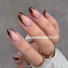 Details:      💅 FEATURES:   Update your matching outfit in 5 minutes without appointment while saving over $100 per month  Brown marble french top almond acrylic nail with gold line. You can mix match your nails&ootd whenver & wherever you like Buy 2 Get 1 for All Nail Sets Now. Plus  Extra10% OFF  1st Order. Free Shipping All $70+.     💅Nail Kit   -10 pcs press on acrylic nails with 5-7 different sizes -1 sheets (24 pcs) Adhesive tap -1 manicure stick -1 nail glue -1 nail file -1 Prep pad -🎁extra nail builder gel for orders over 2 sets nails     High grade dental level acrylic nails Durable, long lasting, lightweight, thinner than those ABS ones, strong, classy, at least last for 1-2.5 weeks Do not chip, not fade, anti falling off, no shifting, no lifting or cracking Fantastic variety Nail With Gold Line, French Top Almond, Short Almond French Tip, Nail With Gold, Short Almond French, Brown Marble Nails, Almond Acrylic Nail, Nail Vintage, Almond French Tip