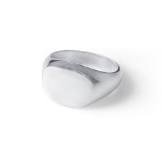 Silver Pinky Signet Ring- with or without engraving Classic Engraved Ring With Polished Edges, Classic Signet Ring With Polished Edges, Minimalist Signet Ring With Polished Finish, Classic White Gold Signet Ring With Polished Finish, Classic Engraved Ring With Thick Band And Polished Finish, Modern Silver Oval Signet Ring, Classic Sterling Silver Dome Ring, Classic Dome Ring With Polished Finish And Open Shape, Classic Engraved Thick Band Ring With Polished Finish