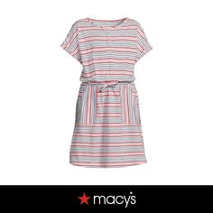 in stock Casual Spring Dresses With Striped Hem, Casual Cotton Dress With Vertical Stripes, White Dresses With Horizontal Stripes For Summer, Casual Multicolor Dress With Vertical Stripes, Casual Striped Hem Short Sleeve Dress, Casual Multicolor Dresses With Vertical Stripes, Casual Multicolor Striped Dresses, Casual Multicolor Vertical Stripe Dresses, Short Sleeve Henley