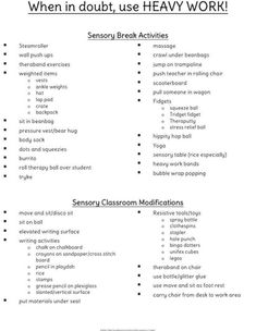 Heavy Sensory Activities, Rbt Must Haves, Toddler Heavy Work Activities, Heavy Work For Preschoolers, Heavy Work Activities For Toddlers, Heavy Work For Sensory Seekers, Heavy Work For Toddlers, Deep Pressure Sensory Activities, School Based Occupational Therapy Ideas