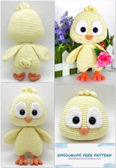 crocheted stuffed animals made to look like little chicks