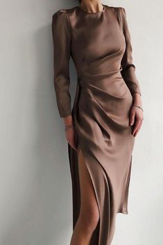 Elegant Fashion Outfits, Girls Dress Outfits, Wrap Maxi Dress, Dress Women Elegant, Satin Gown, Ball Gown Dresses, Classy Dress, Fancy Dresses