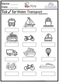 a worksheet for the water transport