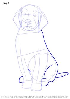 how to draw a dog sitting down