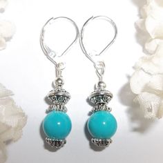 This Adorable Little Beaded Earring Set Is Brand New Nwt & Handmade By Me - Wvluckygirl. Done With Turquoise Blue Glass Beads And Antiqued Silver Toned Costume Jewelry Beads. The Pair Dangle & Drop From 925 Sterling Silver Lever Backs For Women's Pierced Ears. Measure 1 1/2 Inches Tall & 1/4 Inch Wide. Each Single Earring Weighs 1.8 Grams. Lightweight! Very Versatile Set. Buy It Now Before Someone Else Does!!! Dangly Dangling Leverback Closure Country Western Boho Bohemian Rustic Colorful Dainty Nickel Free Blue Southwestern Jewelry, Turquoise Earrings With Silver Beads, Bohemian Blue Hypoallergenic Jewelry, Southwestern Blue Jewelry With Ear Wire, Turquoise Silver Beads Drop Earrings, Turquoise Sterling Silver Earrings With Silver Beads, Chip Bead Jewelry, Bohemian Rustic, Beaded Earring