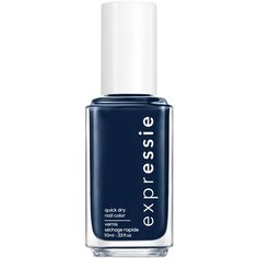 from the expressie power moves collection - 6 quick dry nail polishes inspiring no commitment, individuality and the powerful expression of dance. expressie is the only quick dry nail polish worthy enough to carry the essie name. expressie dries in about a minute so you can grab, try, and apply on-the-fly. essie’s first-ever angled brush allows for easy application with both hands. a wide range of unconventional shades to express yourself in every moment. vegan formula: does not contain animal d Navy Blue Nail Polish, Fast Drying Nail Polish, Quick Dry Nail Polish, Navy Blue Nails, Dry Nails Quick, Power Moves, Edgy Nails, Vegan Nail Polish, Dry Nail Polish