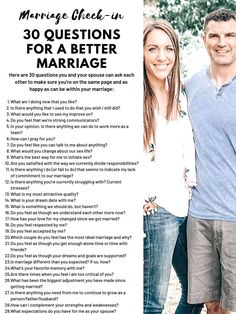 Better Marriage, 30 Questions, Marriage Help, Healthy Relationship Tips, Relationship Questions, Couple Questions, Marriage Goals, Healthy Marriage