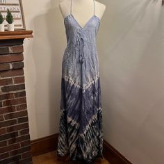 Sexy Backless Maxi Dress In Tie Dye Blue. Nwt, Size M. 58” Long From Neck, Which Is Adjustable With The Tie In The Back. 17” Across, Elastic And Very Comfortable. Blue Cotton Maxi Dress With Tie Back, Blue Cotton Maxi Dress With Spaghetti Straps, Blue Maxi Length Sundress With Tie Back, Blue Tie Back Dress For Beach Cover-up, Blue Tie-back Dress For Beach Cover-up, Blue Maxi Dress For Beach, Casual Blue Backless Maxi Dress, Blue Maxi Dress For The Beach, Blue Bohemian Backless Sundress