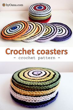 Free crochet pattern for making coasters. The pattern contains details and step by step photos on how to complete each row. Cup Coaster, Color Free