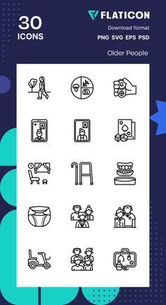 the 50 flat icon pack includes different types of people and things to see on this page