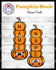 Fall Center Ideas For Preschool, Pumpkin Name Activity, Pumpkin Name Craft Preschool, Pumpkin Patch Crafts Preschool, Fall Language Activities Preschool, Pumpkins Activities Preschool, Pumpkin Reading Activities, Turkey Craft Ideas, Plate Turkey Craft