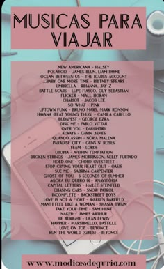 a pink poster with the words musicas para viajaar