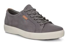 Urban cool and equipped with comfort, the men’s ECCO® Soft 7 Sneaker will keep you moving throughout your day in style. The casual sneaker features a leather and nubuck upper with a leather lace up vamp for a secure, personalized fit. The breathable leather lining delivers all-day support, and the removable leather-covered inlay sole with ECFS™ keeps feet fresh and dry. The durable, lightweight outsole delivers maximum traction. Leather and nubuck combination upper with an anatomical shape for a Adidas Topanga, Minimal Mens Fashion, Business Casual Sneakers, Men's Summer Outfit, Ecco Soft 7, Ecco Shoes, Free Shoes, Men Fashion Casual Outfits, Suede Sneakers