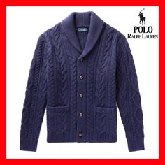 Polo Ralph Lauren Men’s Aran-Knit Wool-Cashmere Shawl Cardigan Navy Nwt Mens Size Large This Shawl-Collar Cardigan Amplifies The Rich Texture Of An Aran-Knit Pattern With Wool-And-Cashmere Yarn From Italy. At The Front, It Fastens With Braided Leather Buttons. Regular Fit: Wider At The Chest While Still Maintaining A Modern Silhouette. Shawl Collar With A Two-Button Closure At The Right Side. Five-Button Placket. Braided Leather Buttons. Long Raglan Sleeves With Rib-Knit Cuffs. Two Front Waist W Cable Cardigan, Shawl Collar Cardigan, Shawl Cardigan, Cashmere Shawl, Collar Cardigan, Cardigan Shirt, Polo Sport, Jumper Shirt, Cashmere Cardigan