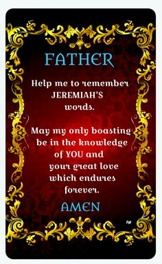 a red and gold frame with the words father on it