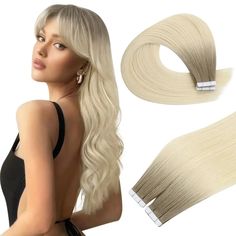 Moresoo Virgin Tape-in Hair Moresoo Hair 14-24 Inch Invisible Tape In Virgin Hair Extensions. High Quality 100% Human Tape In Hair Extensions Are The Perfect Way To Add Volume & Length For Women. Product Info Material: Premium 100% VIRGIN human hair extensionsTexture: Straight HairColor: #R19/60Weight: 10 pieces/pack, 25g/pack? 【We recommend 2 Pack for Thick Hair, 3 Packs for Thin Hair, and 4 Packs or more for Fine Hair】Hair Length: 14-24inch; 1 inch=2.5cmPremium Quality Invisible Tape Ins:- Eac Ombre Blonde Hair, Tape Ins, Hair Extension Shop, Ombre Blonde, Halo Hair, Full Hair, Tape In Hair Extensions, Head Hair, Hair Toppers