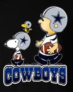 a cartoon character with a football player on it's back and the word cowboys written in large letters