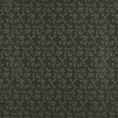 a black and green wallpaper with small leaves on the top, in shades of grey