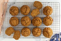 freshly baked muffins cooling on a wire rack