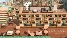 Acnh Island Library, Reading Area Animal Crossing, Things To Make In Animal Crossing, Acnh Date Spot, Outdoor Library Animal Crossing, Animal Crossing Island Inspiration Town Square, Animal Crossing Library Outdoor, Acnh Outdoor Library Ideas