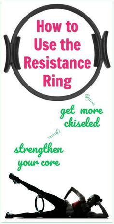 a woman doing exercises with the words how to use the resistance ring