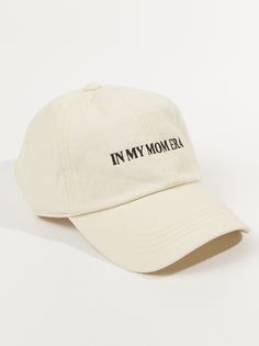 Channel your inner mom boss with this stylish and fun "In My Mom Era" baseball cap. The soft and comfortable fabric, adjustable strap, and classic design make it the perfect accessory for any mom on the go. Wear it to the park, the grocery store, or even to the office to show off your mom pride. Comfortable Adjustable Baseball Cap For Everyday, Adjustable Dad Hat With Letter Print For Everyday, Everyday Adjustable Dad Hat With Letter Print, Casual Curved Bill Hat For Mother's Day, Casual Curved Brim Baseball Cap For Mother's Day, Casual Letter Print Baseball Cap For Mother's Day, Casual Trucker Hat With Letter Print For Mother's Day, Adjustable Everyday Baseball Cap, Mother's Day Baseball Cap With Letter Print