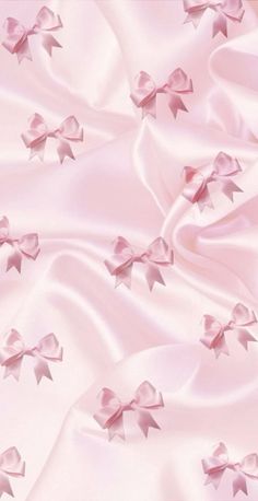 pink satin with small bows on it