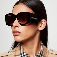 Brand: Burberry Model: Be4388u Madeline Color : 3002/13 Gender: Women Frame Color: Havana Lens Color: Brown Lens Material: Plastic Size: 55x18x140 100% Uv Protection. Made In Italy. Item Included: Authentic Eyewear, Box, Case, Bag, Cloth, Certificate Of Authentic We Guarantee That All Our Items Are 100% Authentic And Brand New. Luxury Tortoiseshell Sunglasses With Uva Protection, Burberry Sunglasses Women, Burberry Models, Large Sunglasses, Authentic Models, Rose Gold Sunglasses, Burberry Glasses, Red Sunglasses, Brown Lens