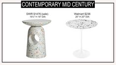 terrazzo table Terrazzo Table, Contemporary Mid Century Modern, Budget Design, Mid Modern, Living Room Side Table, Mid Century Modern Decor