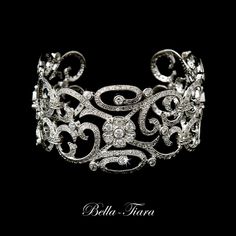 BELLA-TIARA'S BRIDAL ROYAL JEWELRY COLLECTION Romantic elegant and glamorous wide cuff bracelet Simply stunning, part of our royal jewelry collection Measures approx 2" wide - various cut Swarovski crystal stones open cuff back slightly bendable to adjust to fit -------------------------------------- *Note processing time is not shipping time, our regular Free shipping takes approx. 5-6 days to receive after shipped. With rush processing your order is expedited and you will also be upgraded to p Wedding Cuff Bracelet, Vintage Wedding Accessories, Simple Silver Jewelry, Crystal Cuff Bracelet, Wedding Cuff, Vintage Bangle Bracelets, Vintage Bangles, Bridal Bangles, Bridesmaid Jewelry Sets