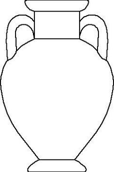 a black and white drawing of a vase