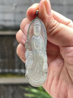 Lady Buddha, Greyish Green, Goddess Of Mercy, Guan Yin, White Backgrounds, Pendant Bails, Buddha Pendant, Black And White Background, Solid Gold Jewelry