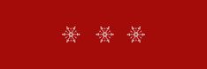 three snowflakes on a red background