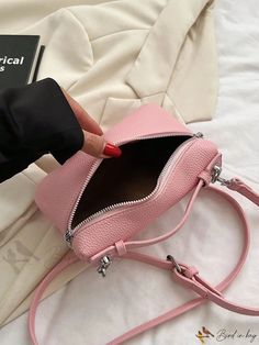 Bird in Bag - Solid Color Cosmetic Case Shoulder Bag Style Preppy, Cosmetic Case, Bird In Bag, Mini Fashion, Bag Bag, Baby Pink, Bucket Bag, Solid Color, Shoulder Bag