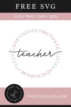 a teacher's day card with the words free svg