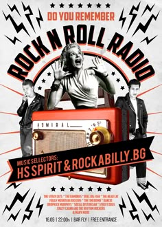 an advertisement for rock n roll radio