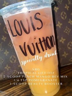 louis vuitton specialty drink in a plastic cup